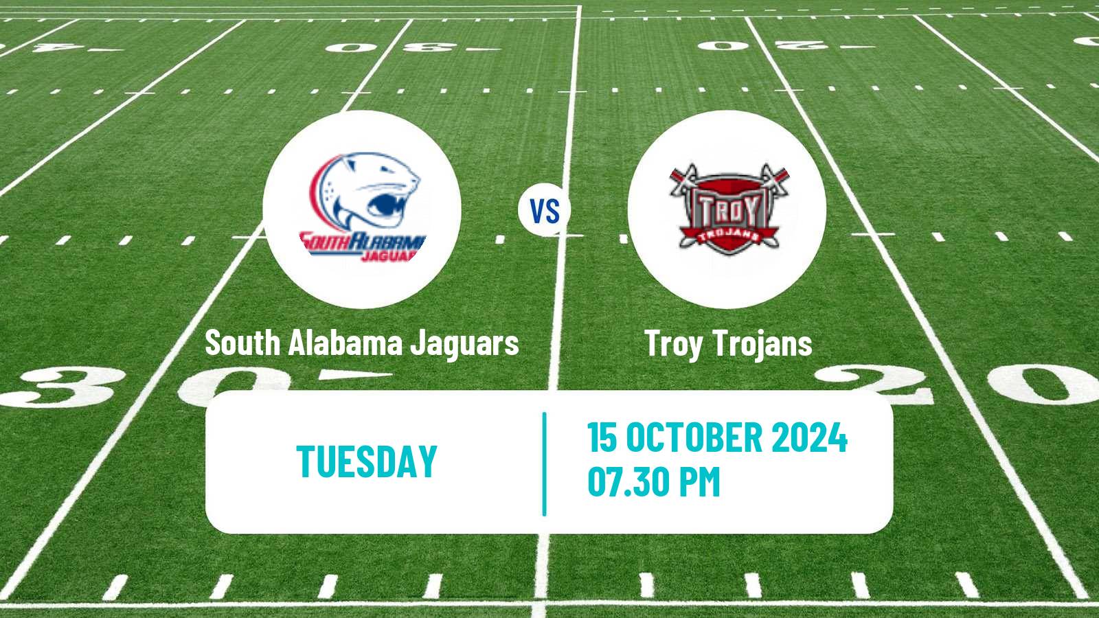 American football NCAA College Football South Alabama Jaguars - Troy Trojans