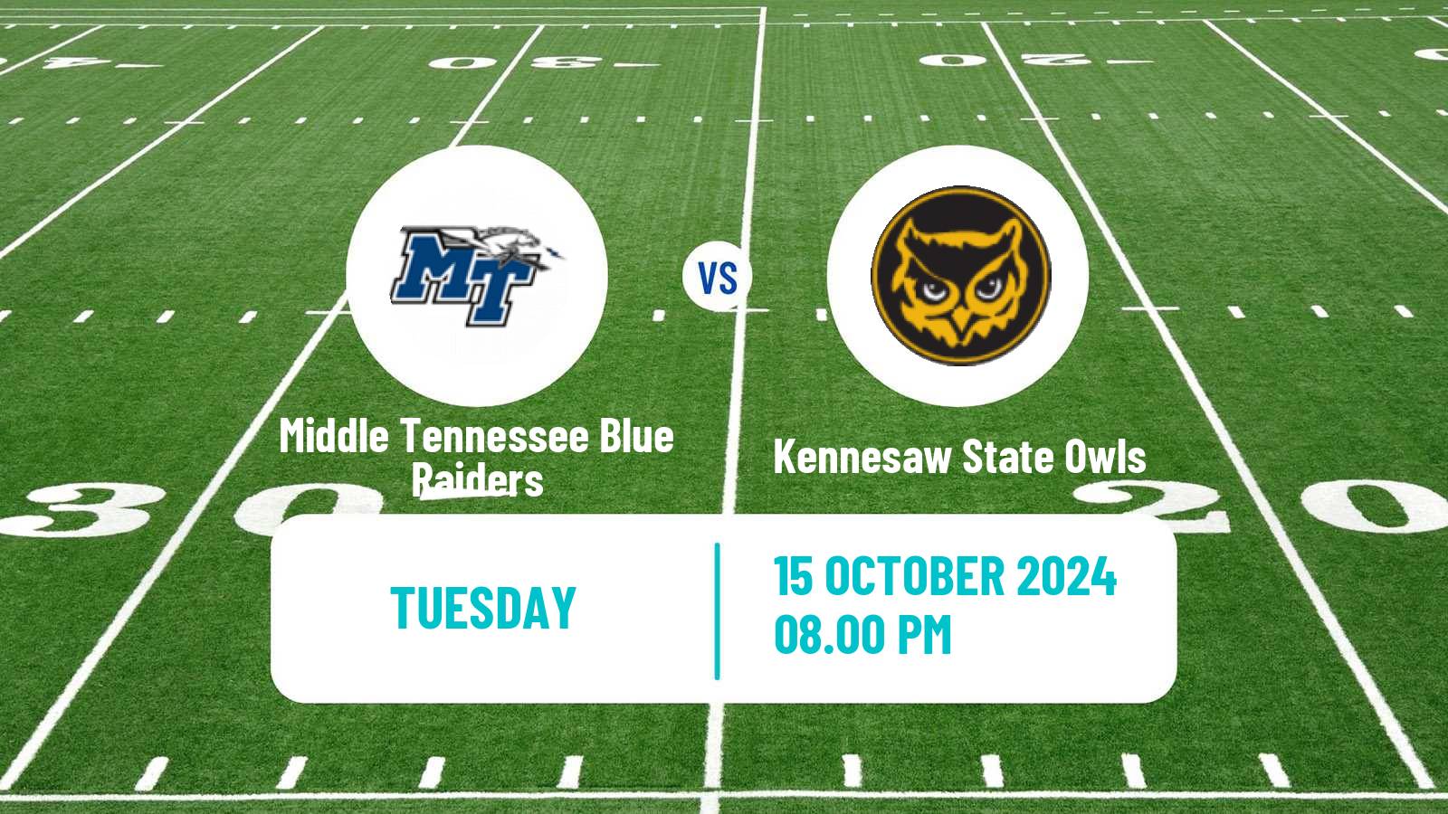 American football NCAA College Football Middle Tennessee Blue Raiders - Kennesaw State Owls