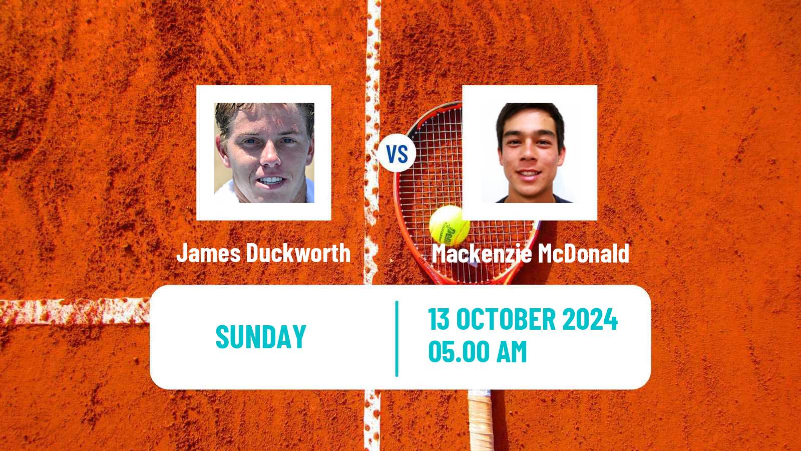 Tennis Hangzhou Challenger Men James Duckworth - Mackenzie McDonald