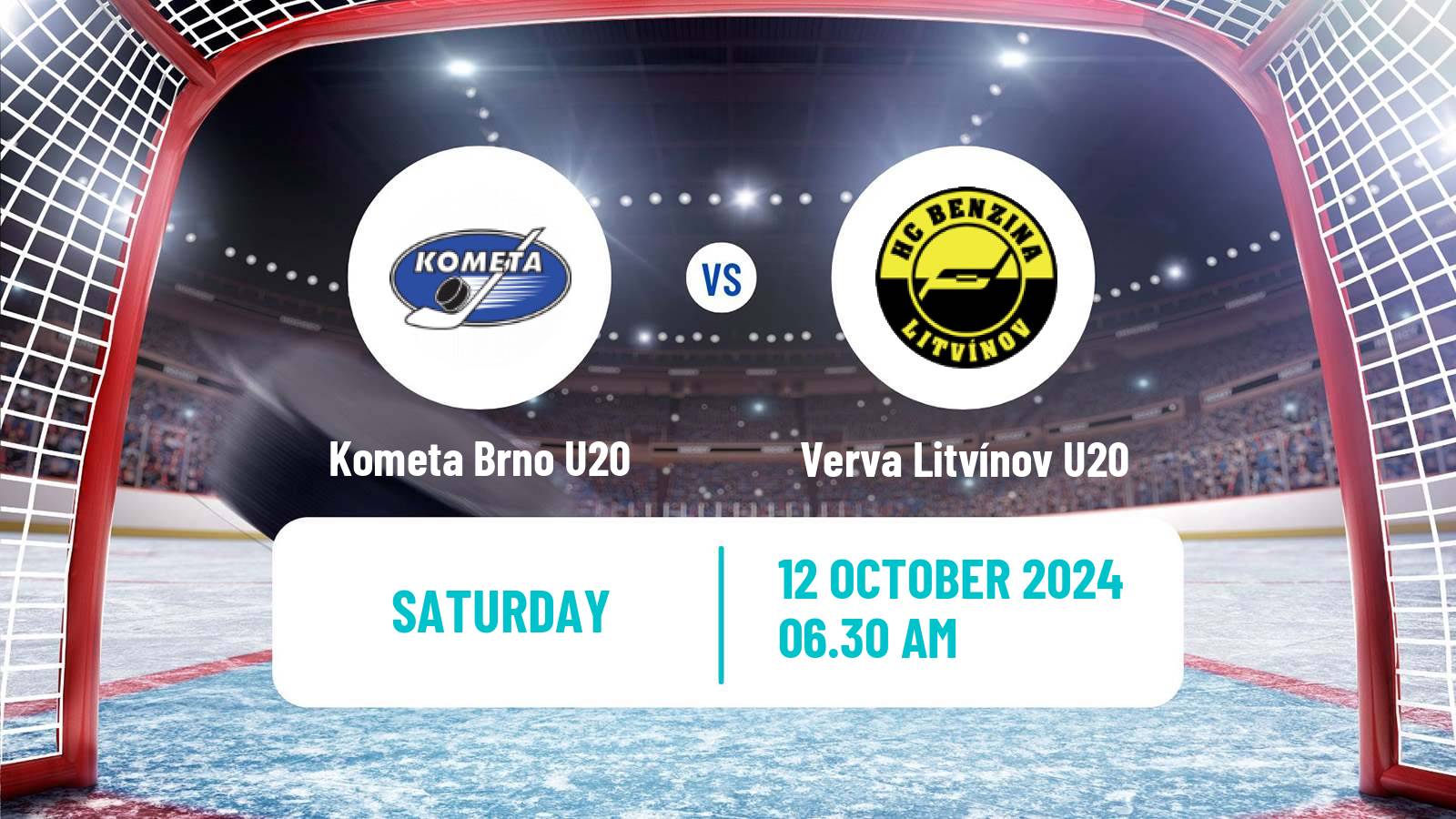 Hockey Czech ELJ Kometa Brno U20 - Verva Litvínov U20