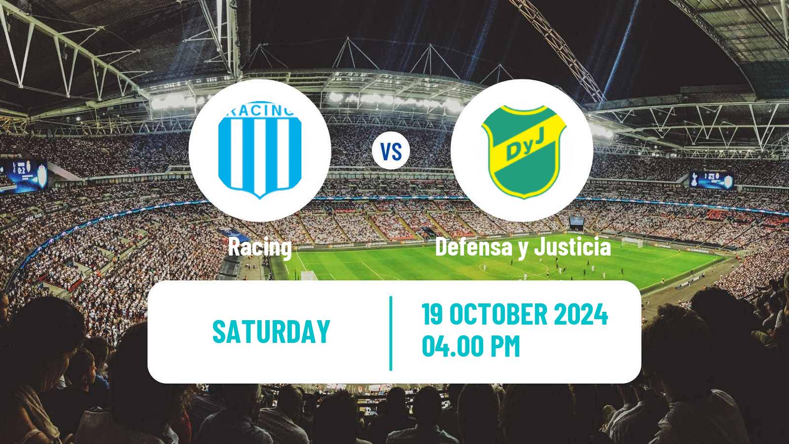 Soccer Argentinian Liga Profesional Racing - Defensa y Justicia