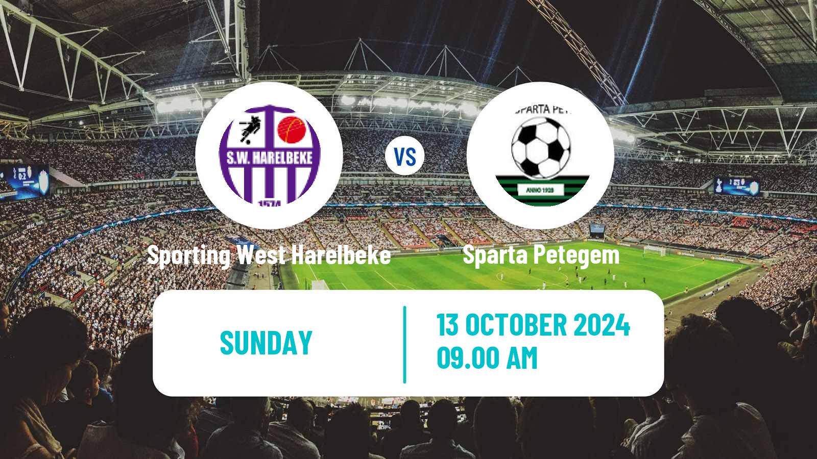 Soccer Belgian Second Amateur Division Group A Sporting West Harelbeke - Sparta Petegem