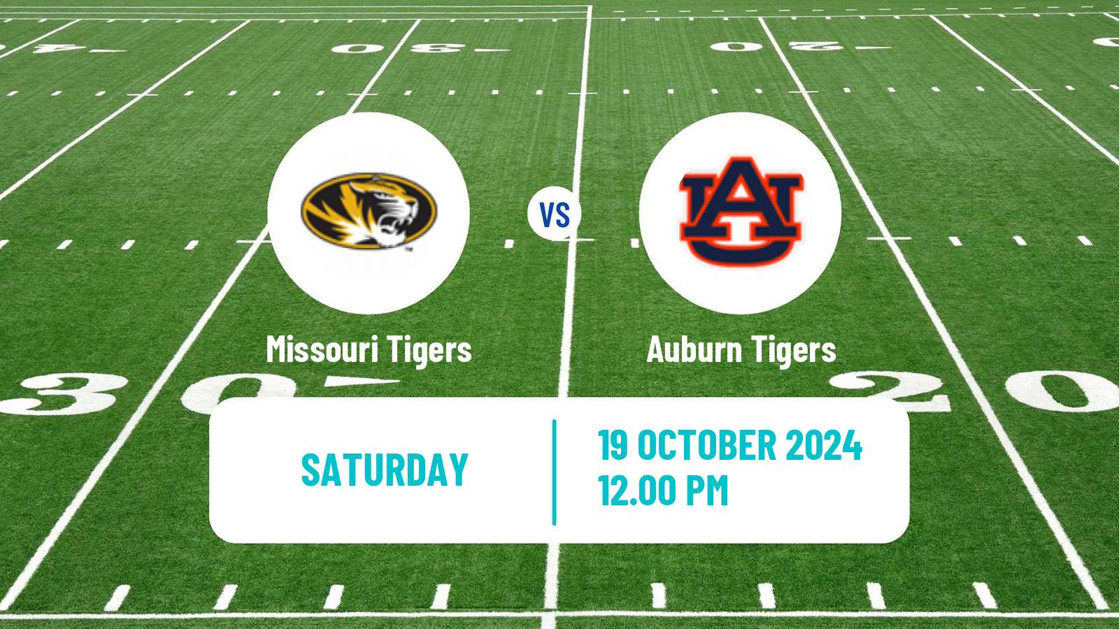 American football NCAA College Football Missouri Tigers - Auburn Tigers