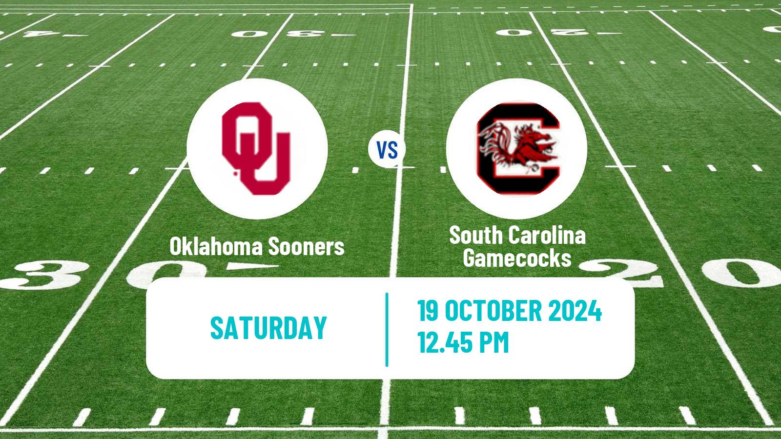 American football NCAA College Football Oklahoma Sooners - South Carolina Gamecocks