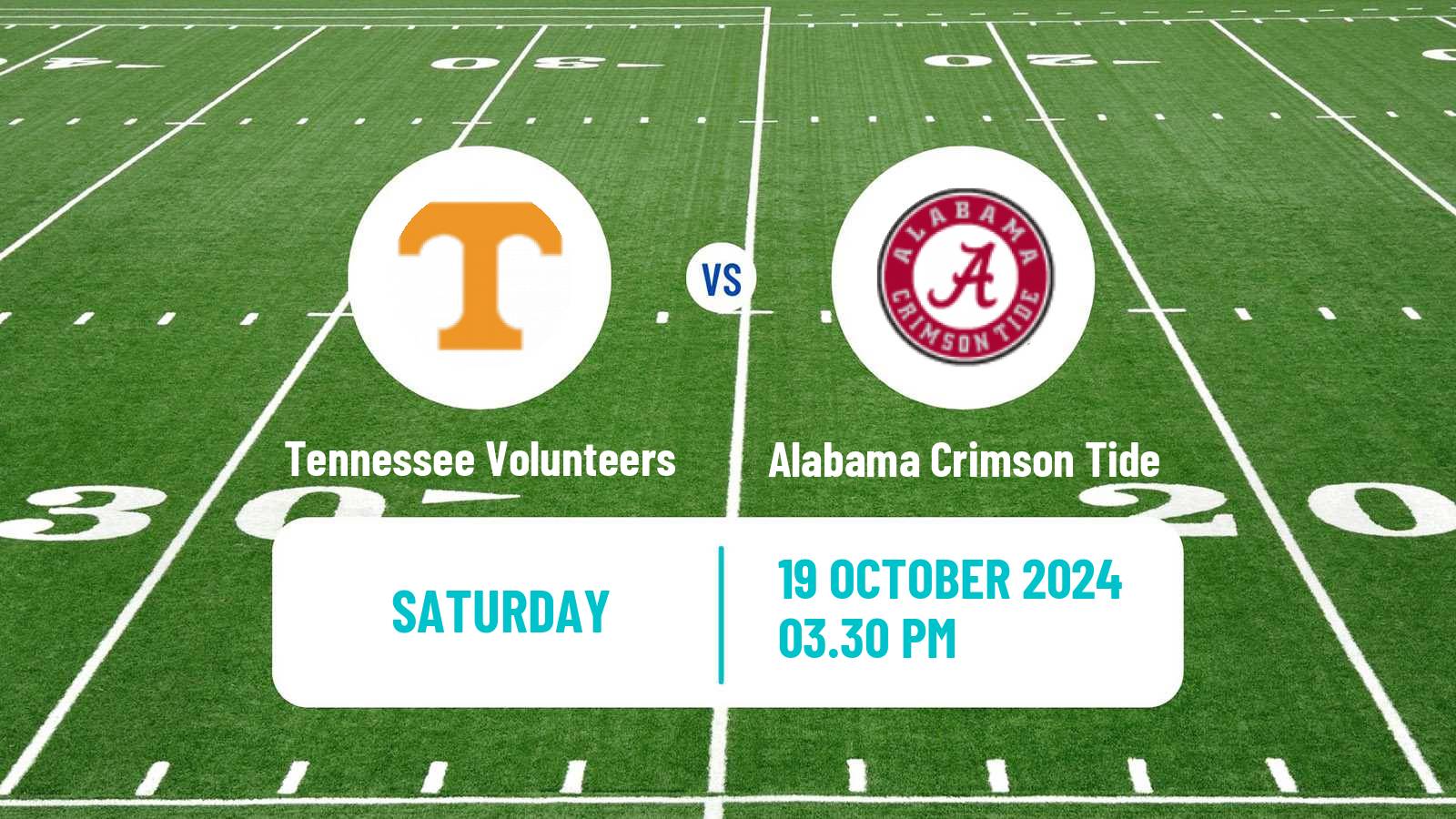 American football NCAA College Football Tennessee Volunteers - Alabama Crimson Tide