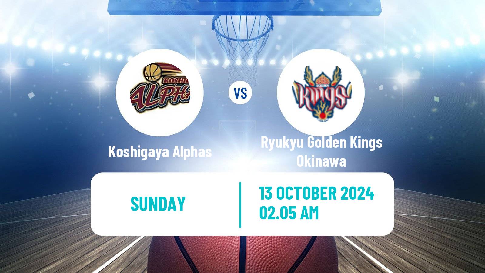 Basketball BJ League Koshigaya Alphas - Ryukyu Golden Kings Okinawa