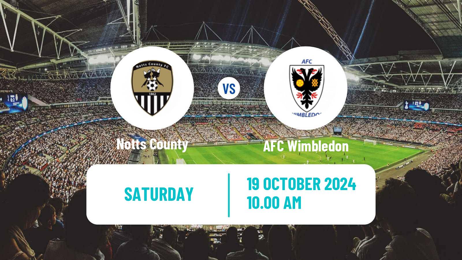 Soccer English League Two Notts County - AFC Wimbledon