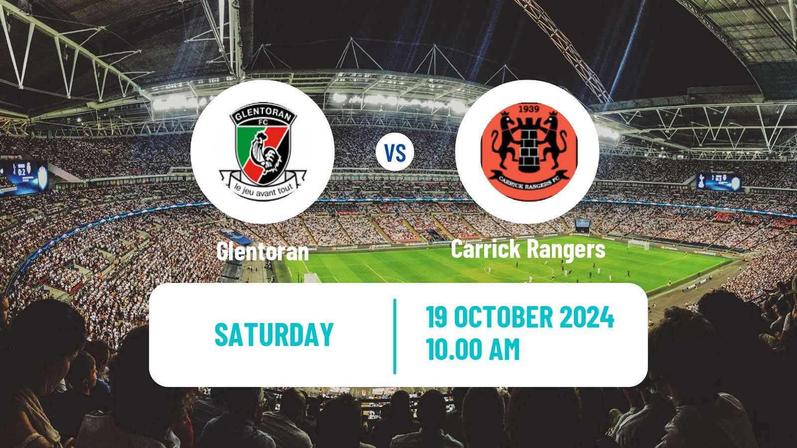 Soccer Northern Irish Premiership Glentoran - Carrick Rangers