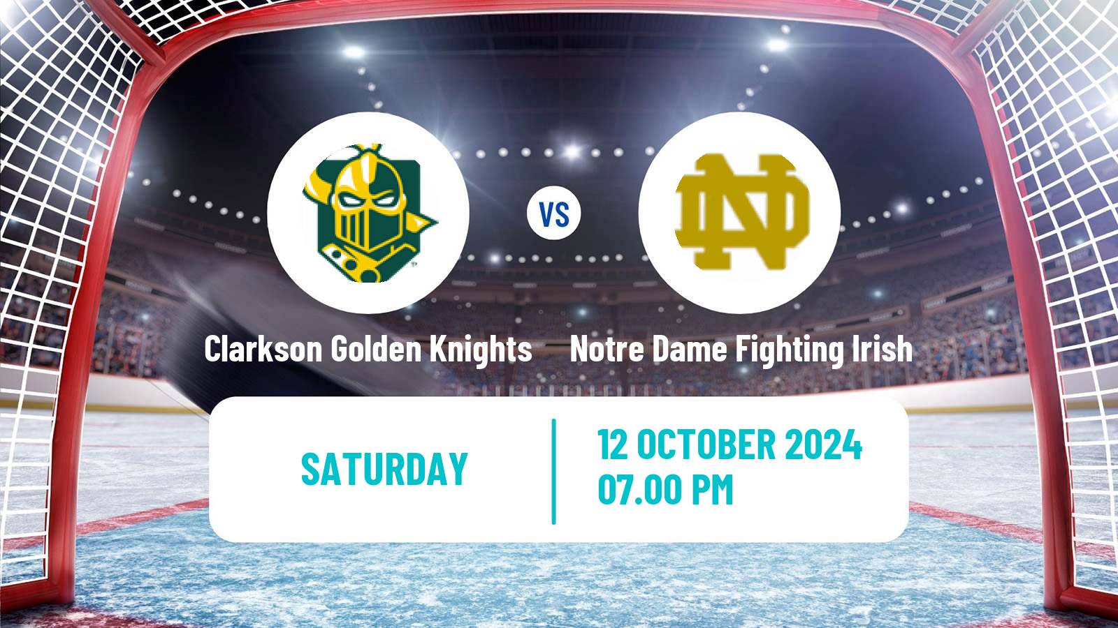 Hockey NCAA Hockey Clarkson Golden Knights - Notre Dame Fighting Irish