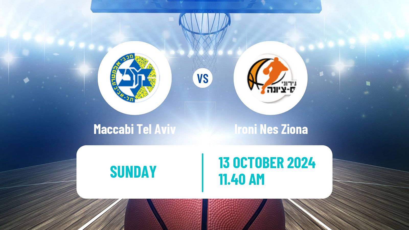 Basketball Israeli Basketball Super League Maccabi Tel Aviv - Ironi Nes Ziona