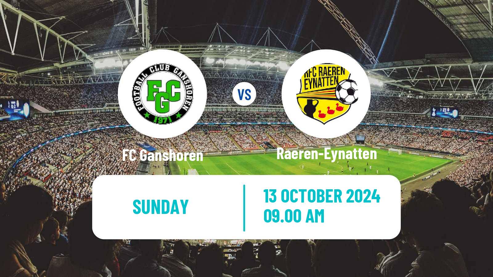 Soccer Belgian Second Amateur Division Group C Ganshoren - Raeren-Eynatten