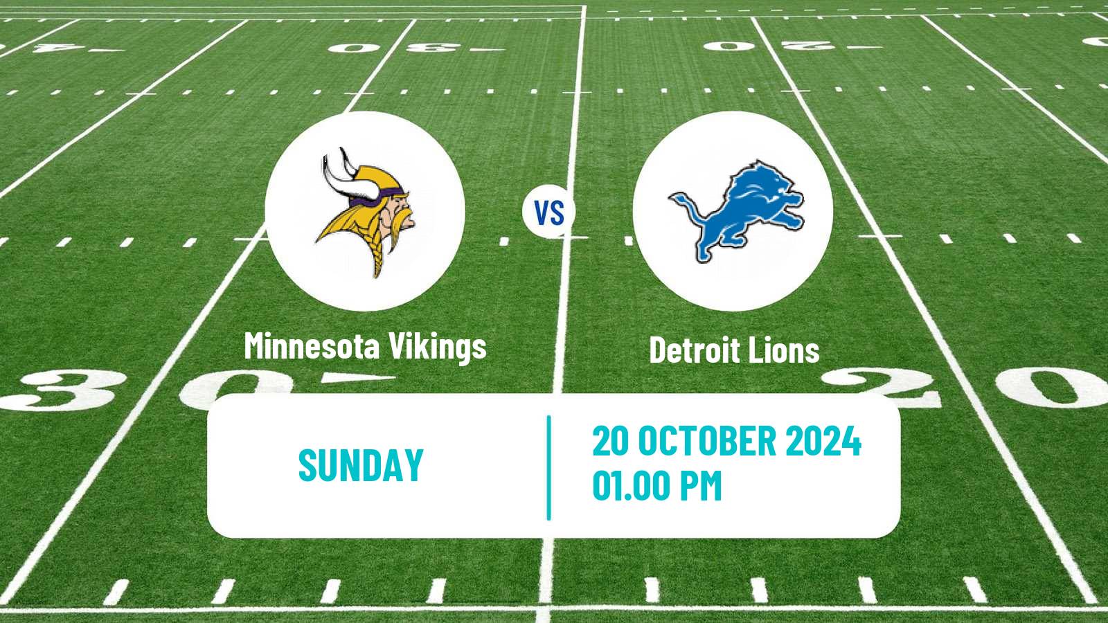 American football NFL Minnesota Vikings - Detroit Lions