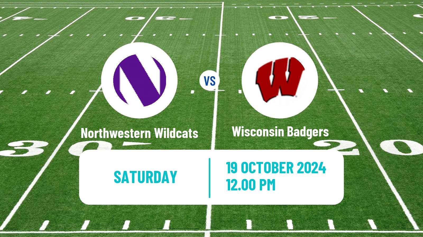 American football NCAA College Football Northwestern Wildcats - Wisconsin Badgers