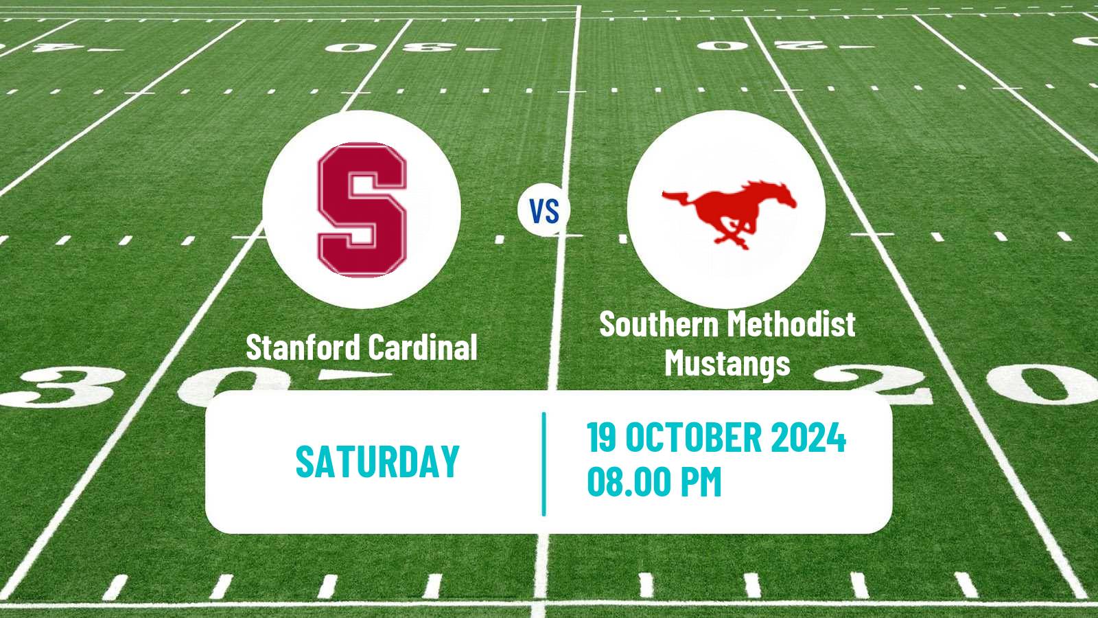 American football NCAA College Football Stanford Cardinal - Southern Methodist Mustangs