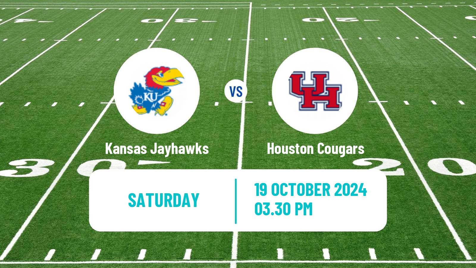 American football NCAA College Football Kansas Jayhawks - Houston Cougars