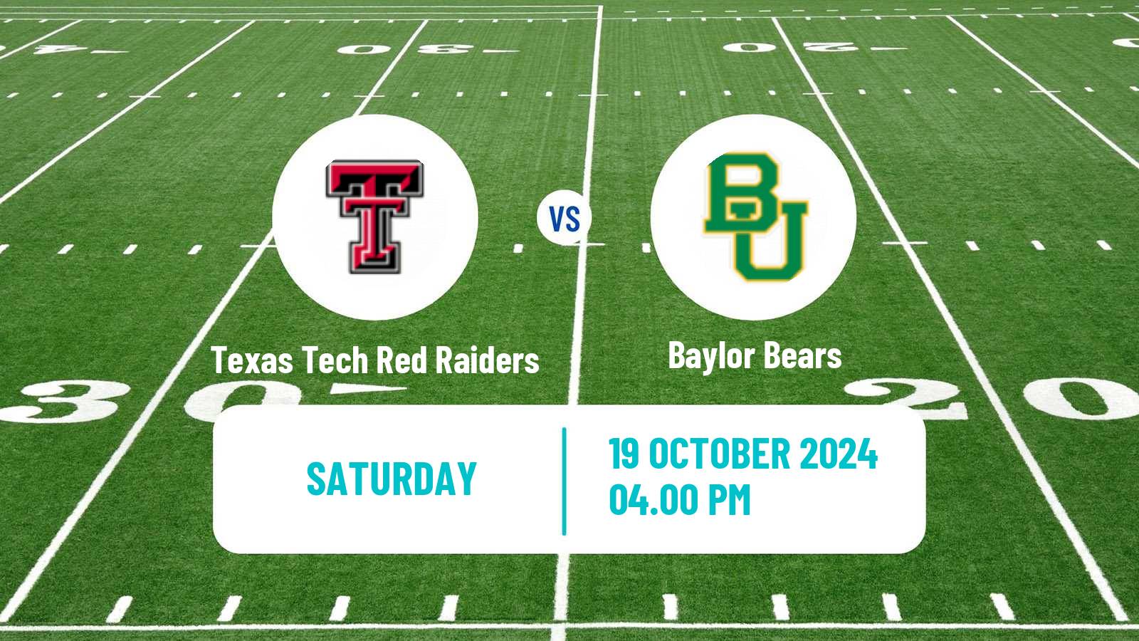 American football NCAA College Football Texas Tech Red Raiders - Baylor Bears