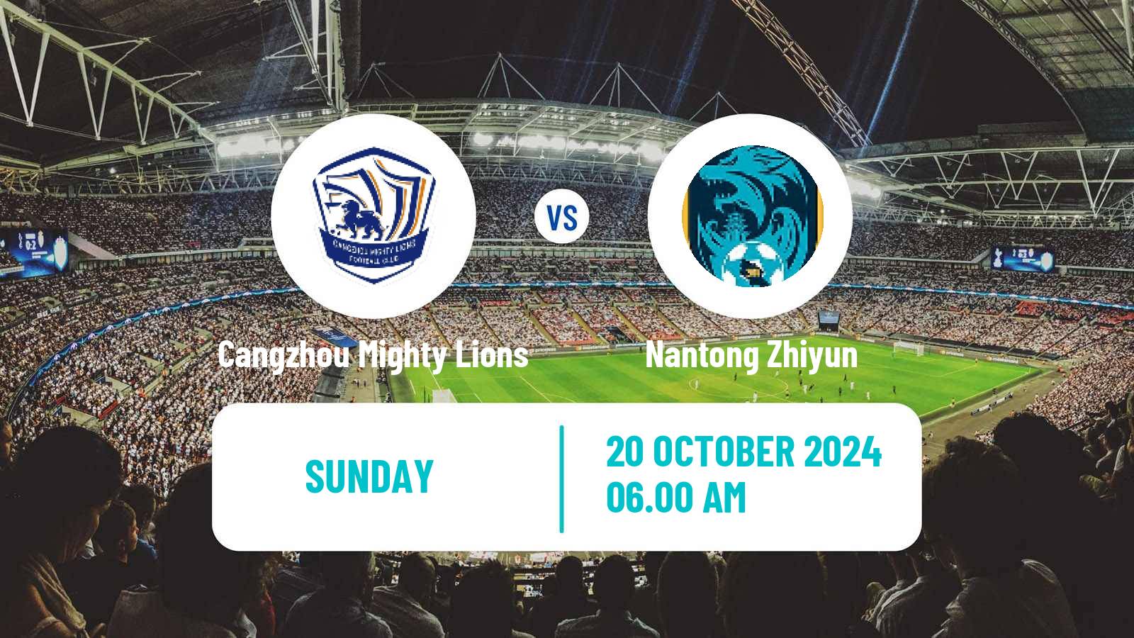 Soccer Chinese Super League Cangzhou Mighty Lions - Nantong Zhiyun