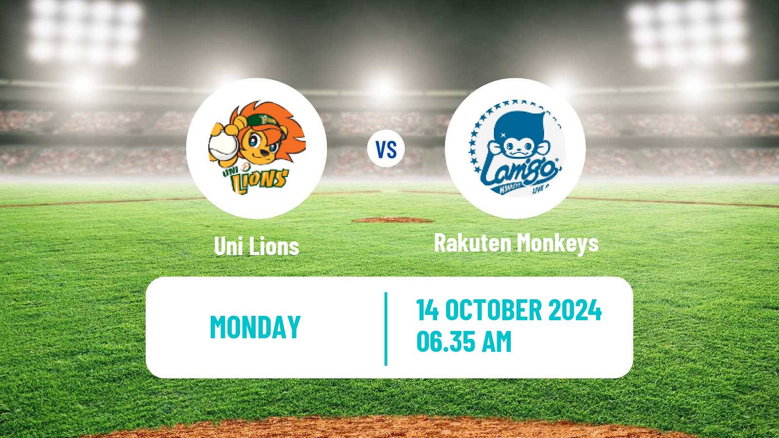 Baseball Taiwan CPBL Uni Lions - Rakuten Monkeys