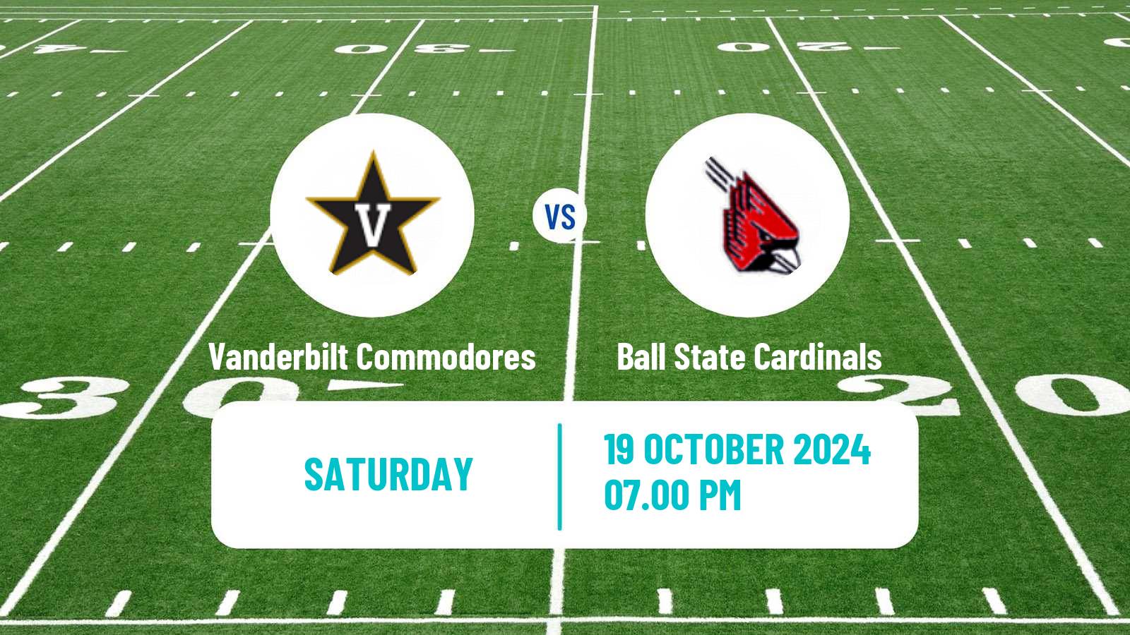 American football NCAA College Football Vanderbilt Commodores - Ball State Cardinals