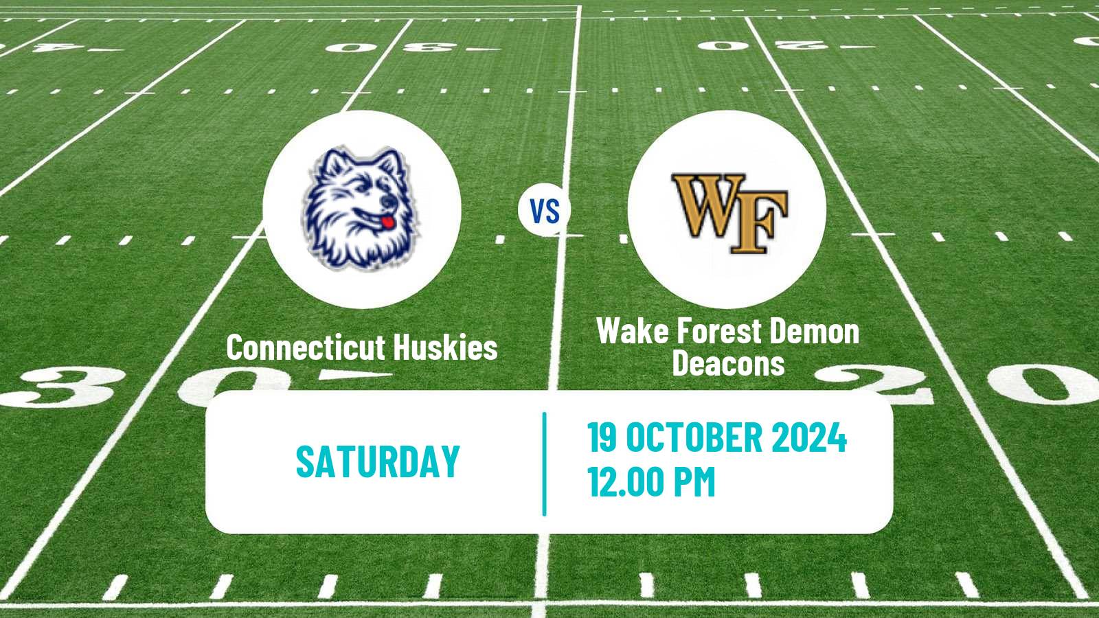 American football NCAA College Football Connecticut Huskies - Wake Forest Demon Deacons