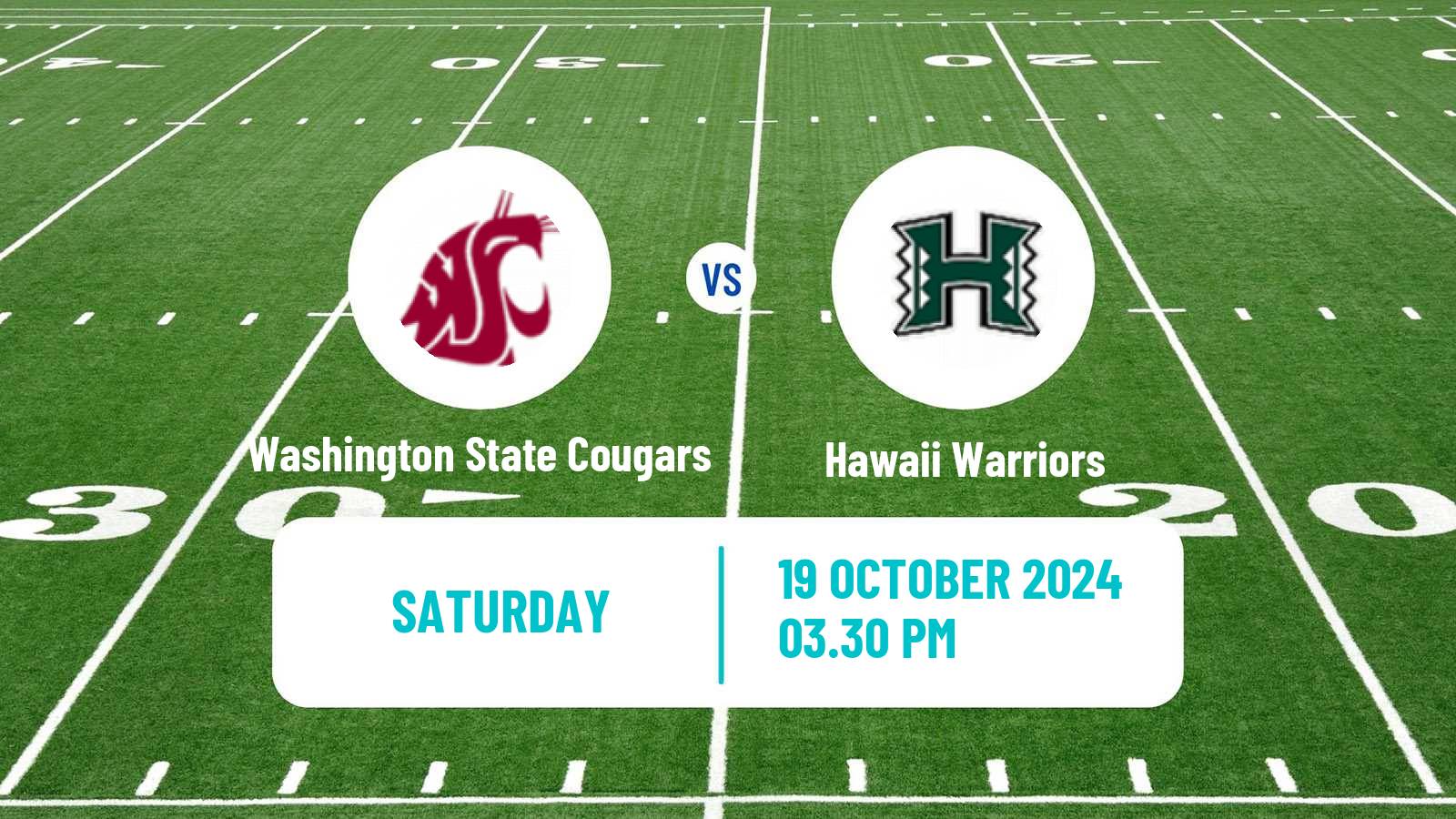 American football NCAA College Football Washington State Cougars - Hawaii Warriors