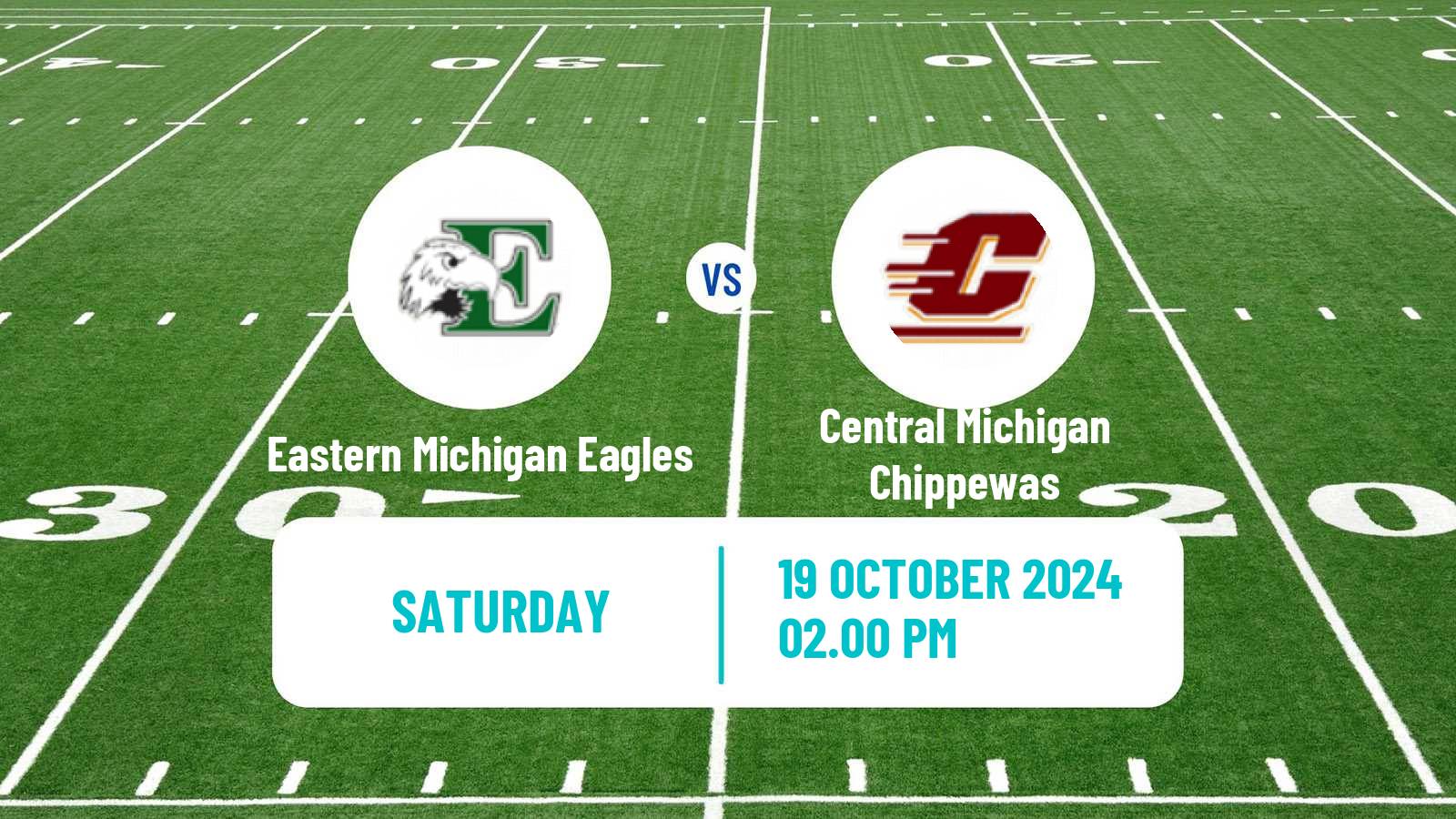 American football NCAA College Football Eastern Michigan Eagles - Central Michigan Chippewas