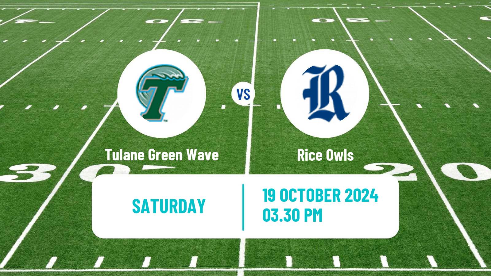 American football NCAA College Football Tulane Green Wave - Rice Owls