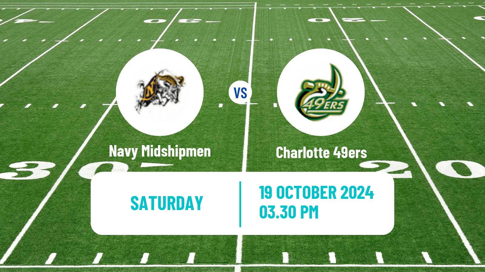 American football NCAA College Football Navy Midshipmen - Charlotte 49ers