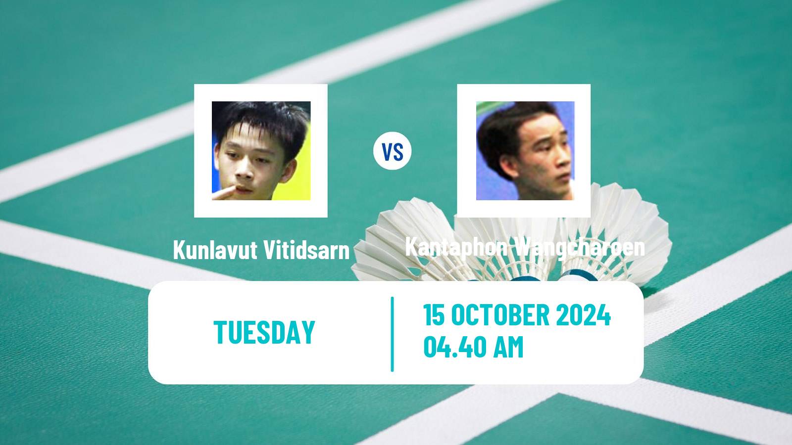 Badminton BWF World Tour Denmark Open Men Kunlavut Vitidsarn - Kantaphon Wangcharoen