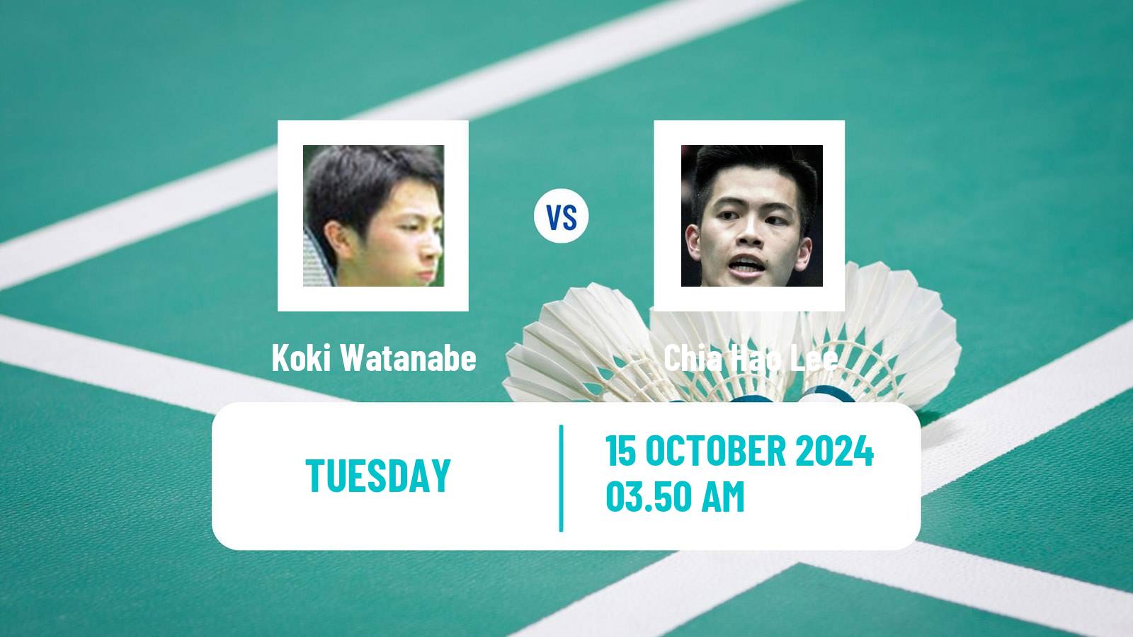 Badminton BWF World Tour Denmark Open Men Koki Watanabe - Chia Hao Lee