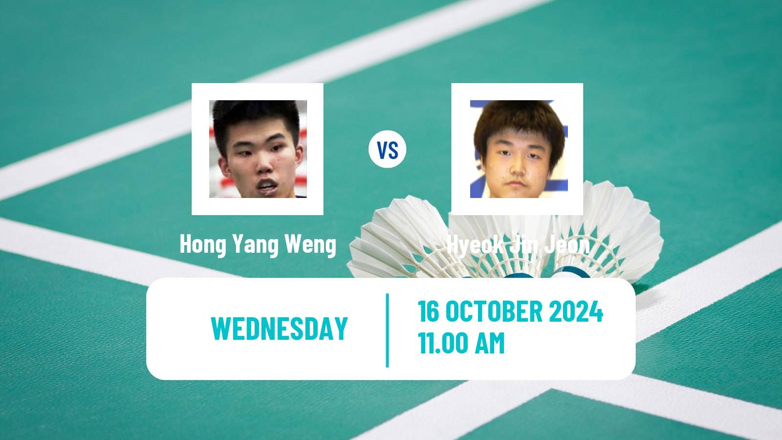 Badminton BWF World Tour Denmark Open Men Hong Yang Weng - Hyeok Jin Jeon