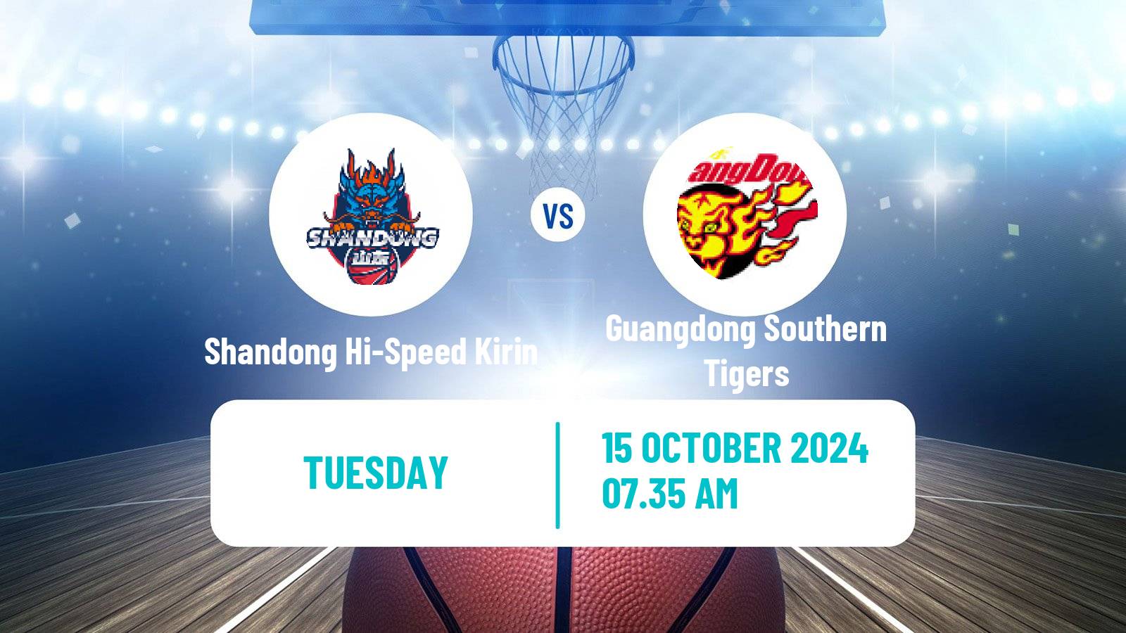 Basketball CBA Shandong Hi-Speed Kirin - Guangdong Southern Tigers