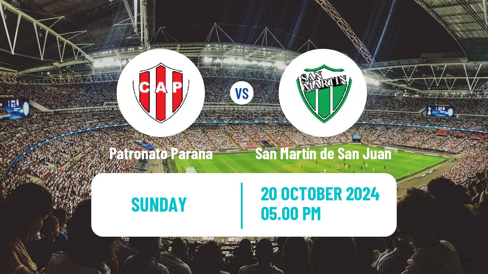 Soccer Argentinian Primera Nacional Patronato Parana - San Martín de San Juan