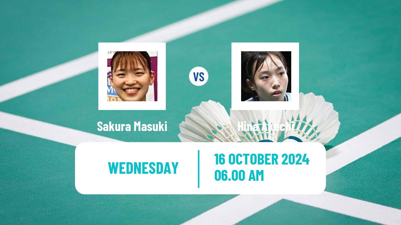 Badminton BWF World Tour Kl Masters Malaysia Super 100 Women Sakura Masuki - Hina Akechi