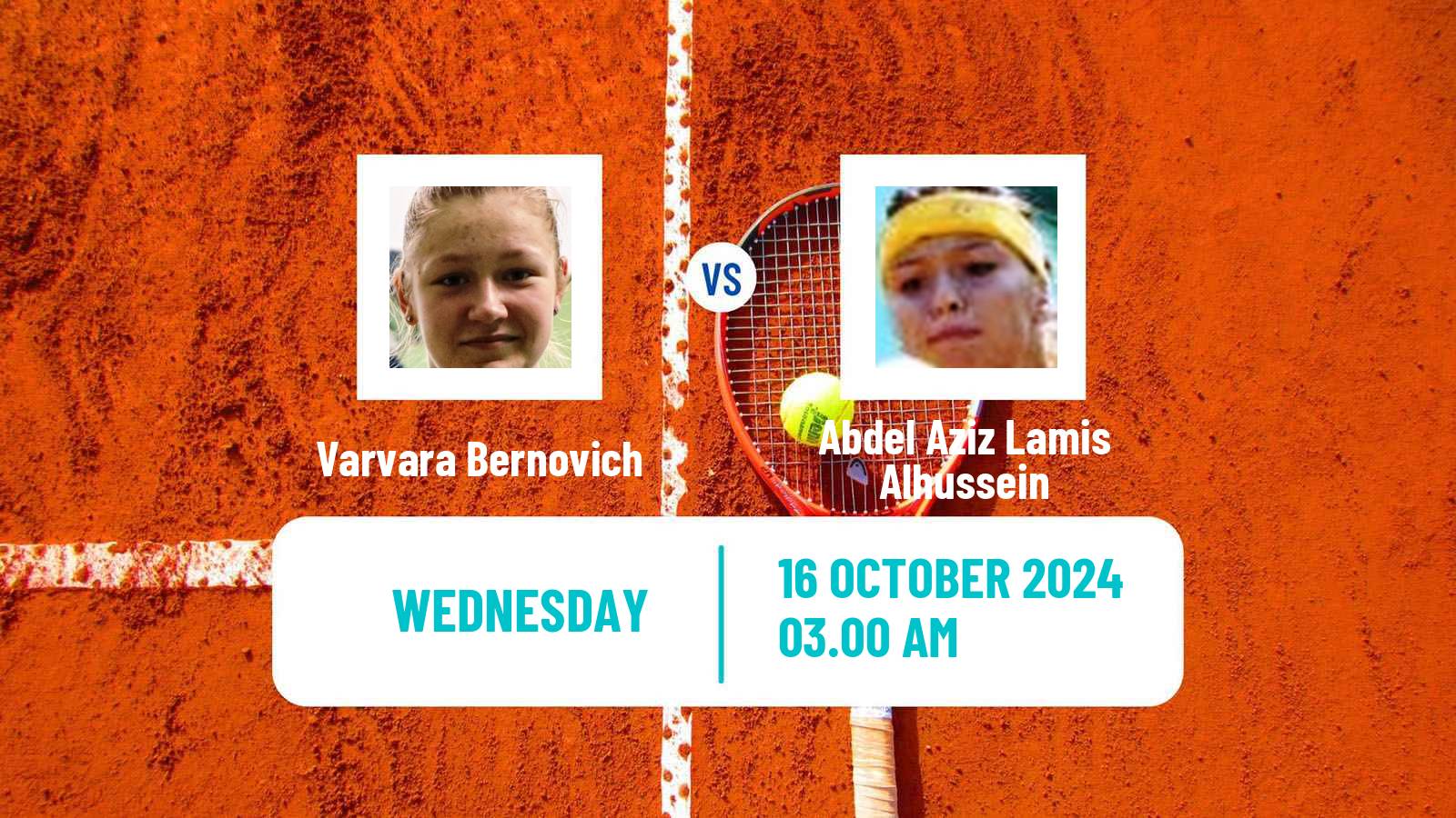 Tennis ITF W15 Sharm Elsheikh 14 Women Varvara Bernovich - Abdel Aziz Lamis Alhussein