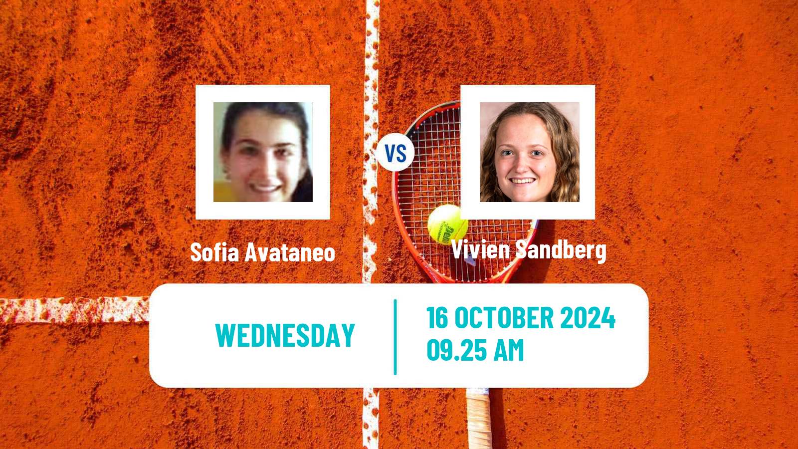 Tennis ITF W15 Sharm Elsheikh 14 Women Sofia Avataneo - Vivien Sandberg