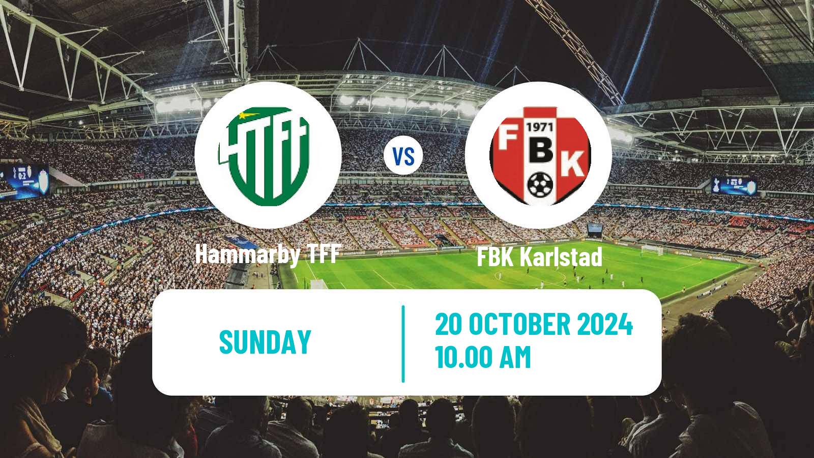 Soccer Swedish Division 1 Norra Hammarby TFF - FBK Karlstad