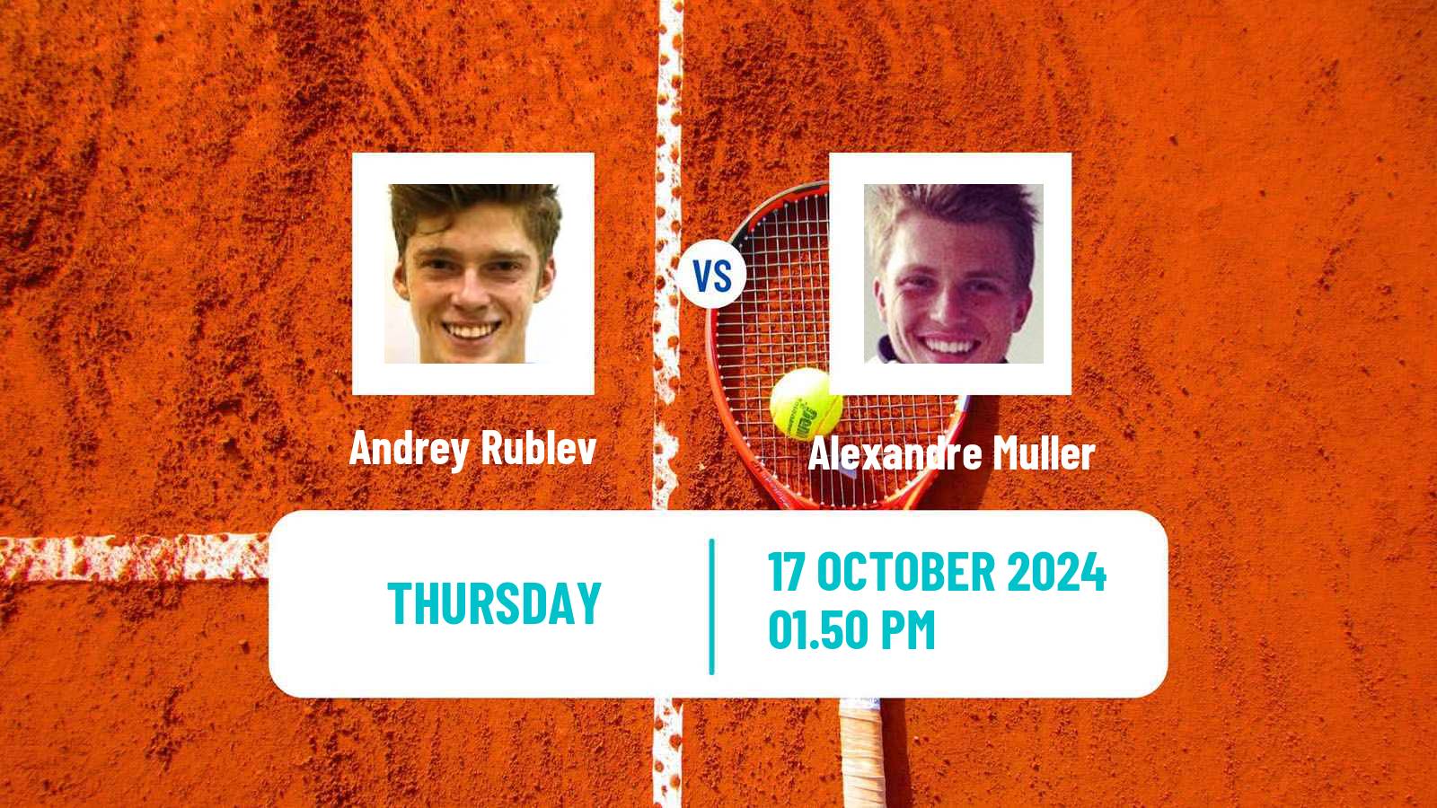 Tennis ATP Stockholm Andrey Rublev - Alexandre Muller