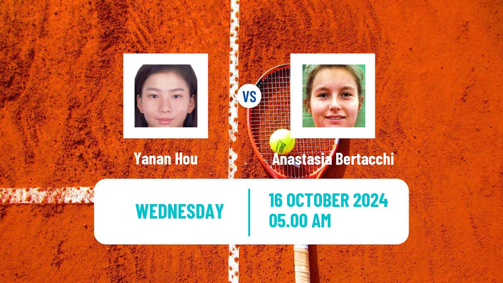 Tennis ITF W15 Monastir 40 Women Yanan Hou - Anastasia Bertacchi