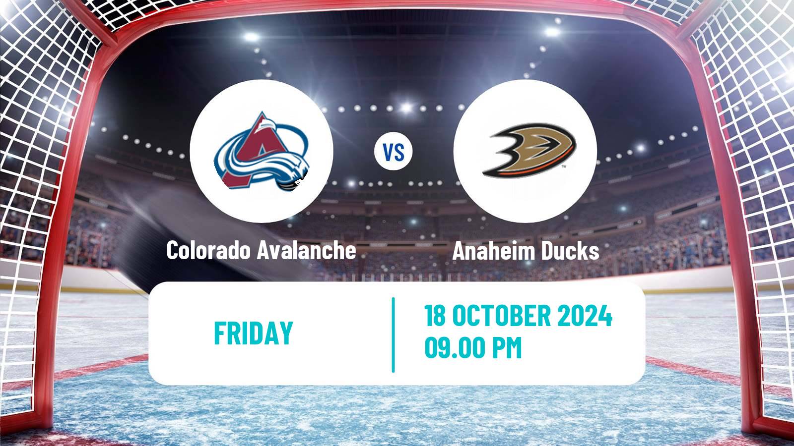 Hockey NHL Colorado Avalanche - Anaheim Ducks