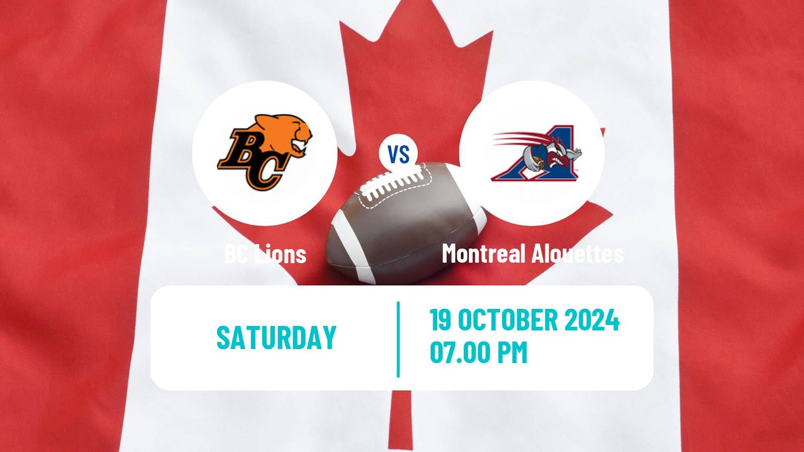 Canadian football CFL BC Lions - Montreal Alouettes