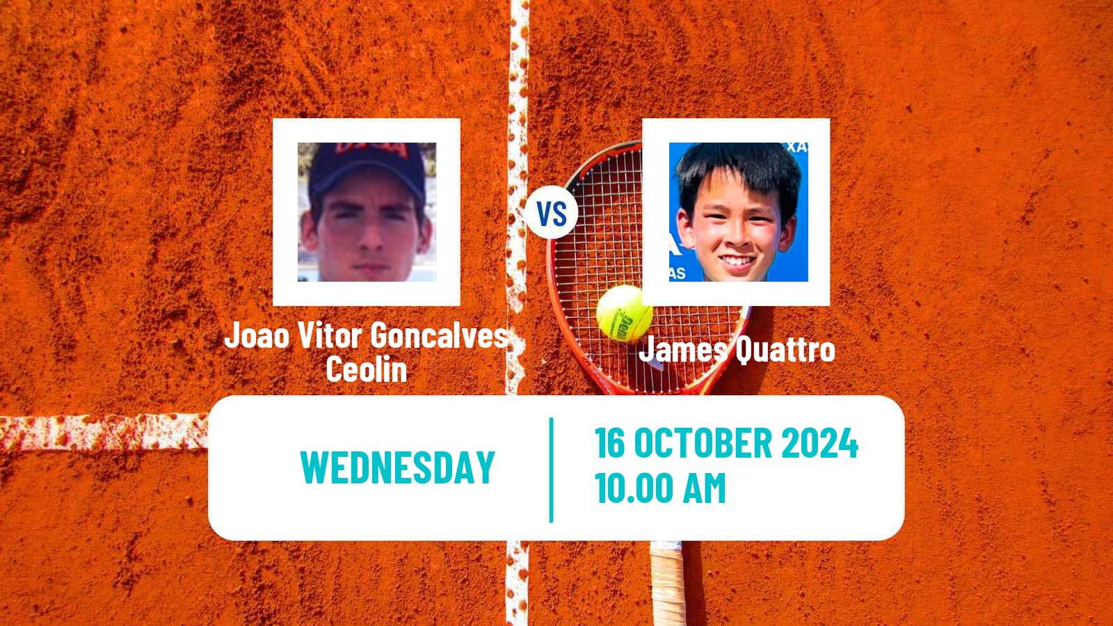 Tennis ITF M25 Harlingen Tx Men Joao Vitor Goncalves Ceolin - James Quattro