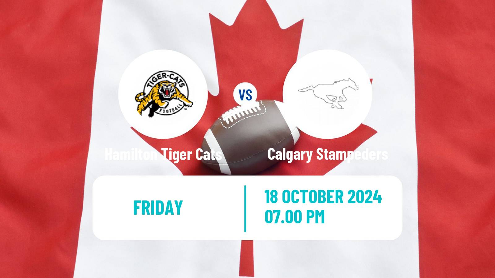 Canadian football CFL Hamilton Tiger Cats - Calgary Stampeders