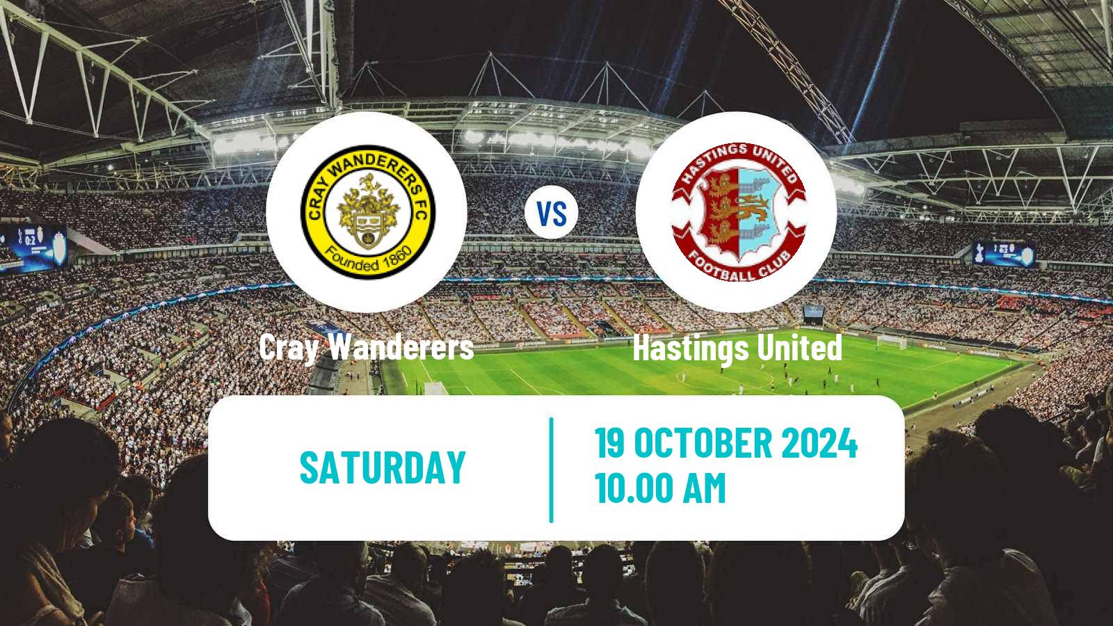 Soccer English Isthmian League Premier Division Cray Wanderers - Hastings United