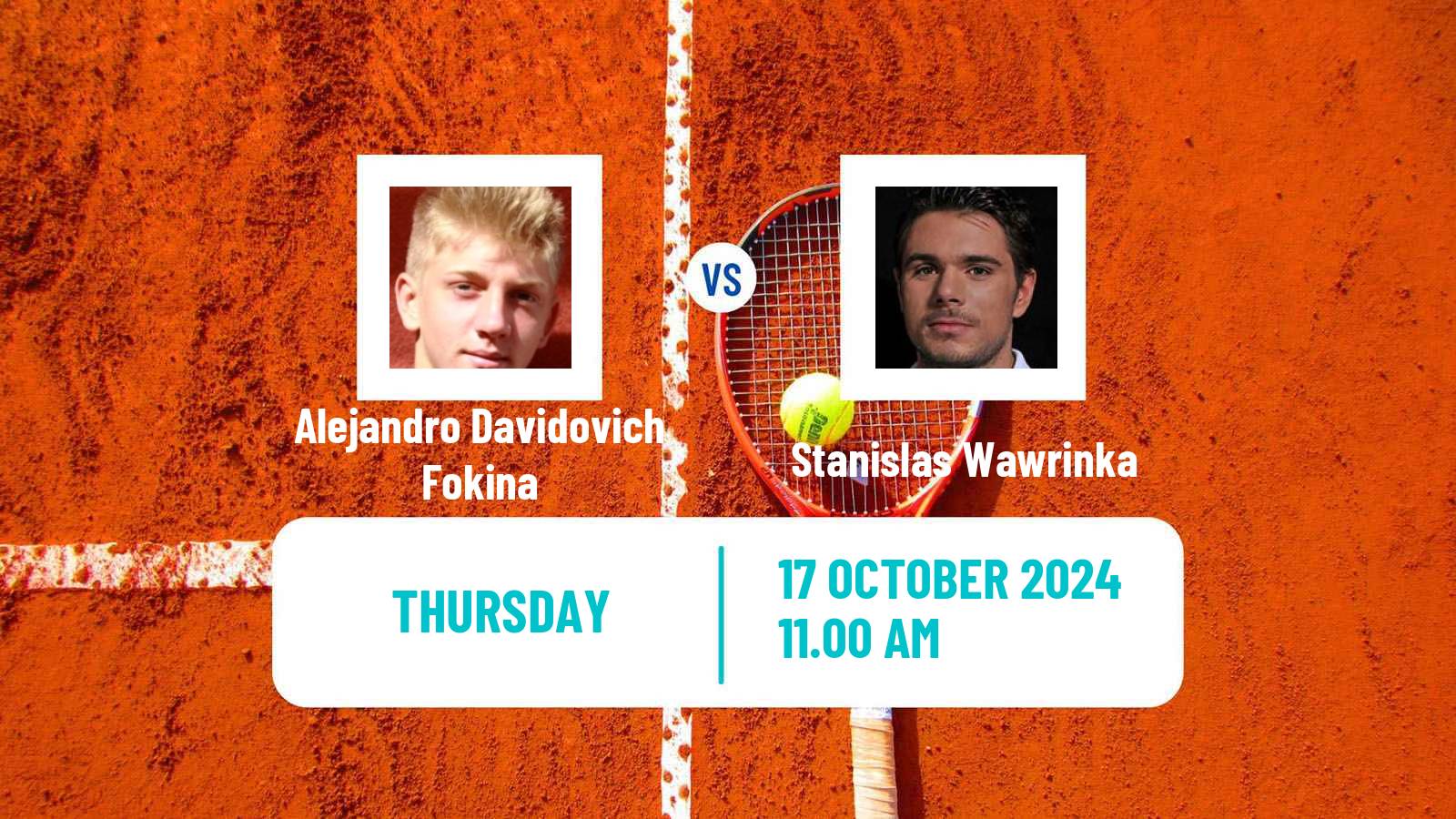 Tennis ATP Stockholm Alejandro Davidovich Fokina - Stanislas Wawrinka