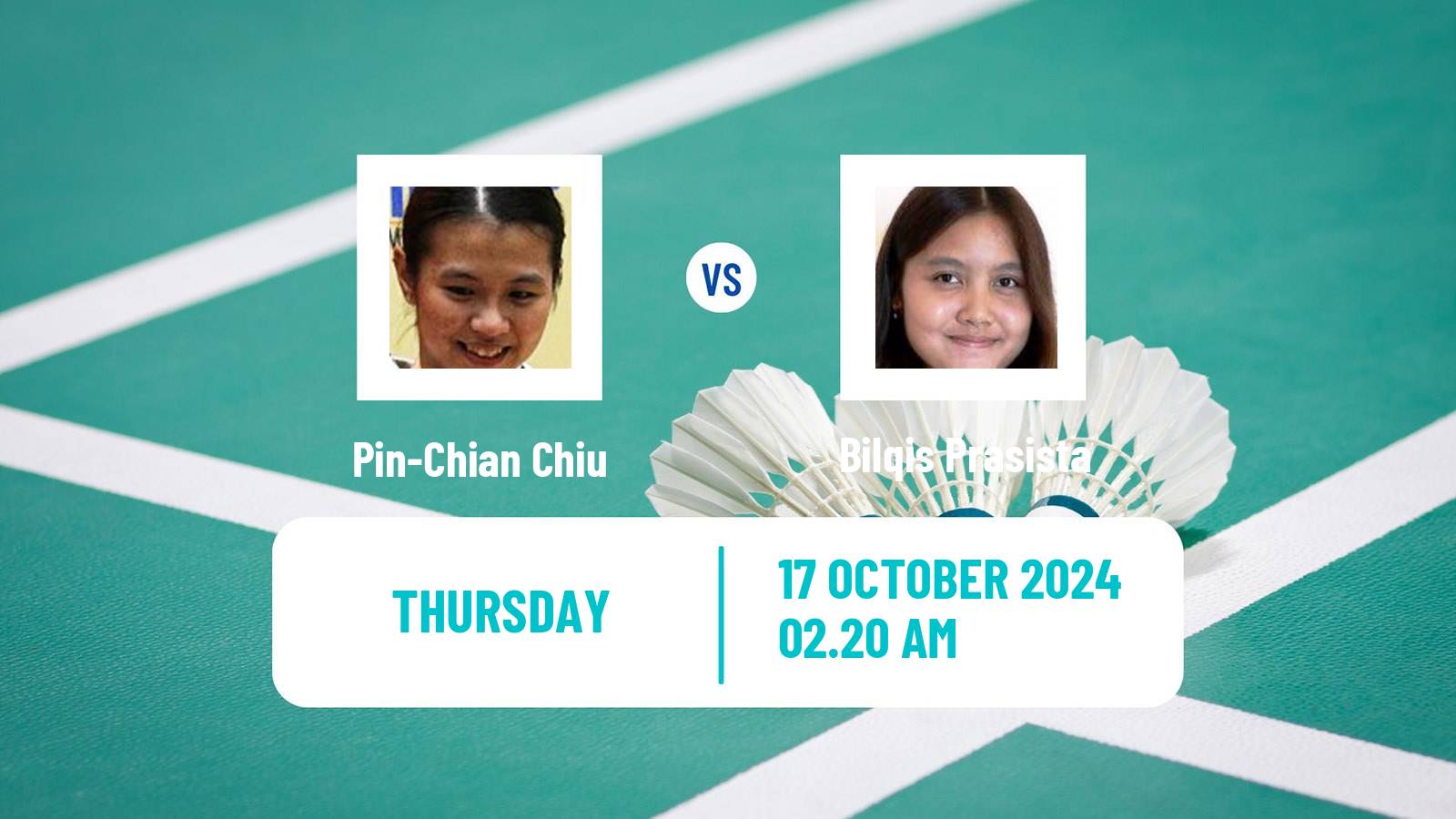 Badminton BWF World Tour Kl Masters Malaysia Super 100 Women Pin-Chian Chiu - Bilqis Prasista