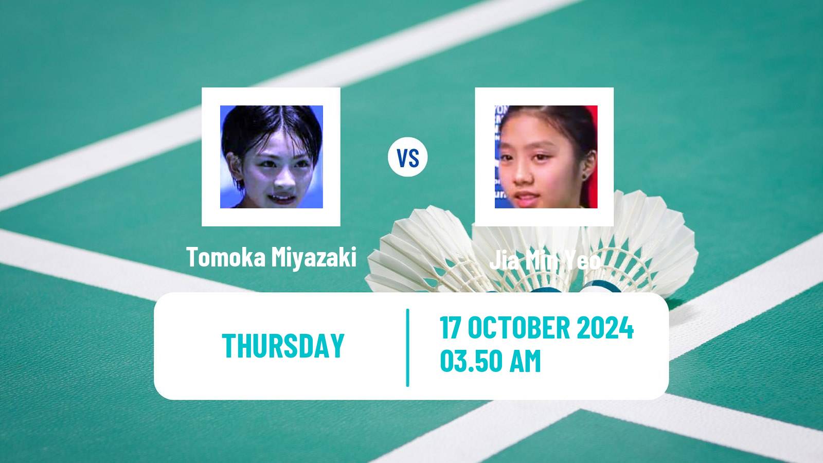 Badminton BWF World Tour Denmark Open Women Tomoka Miyazaki - Jia Min Yeo