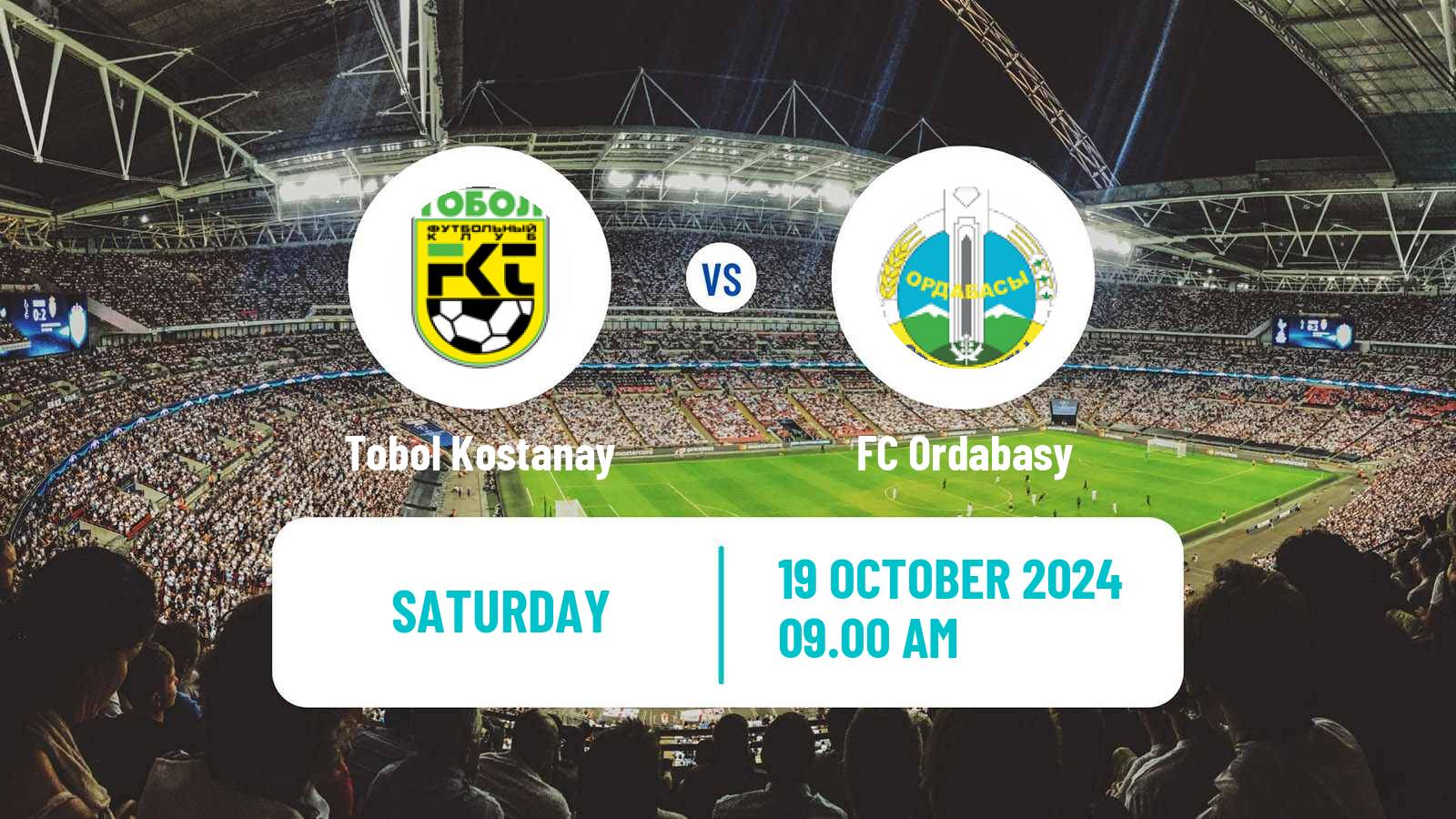 Soccer Kazakh Premier League Tobol Kostanay - Ordabasy