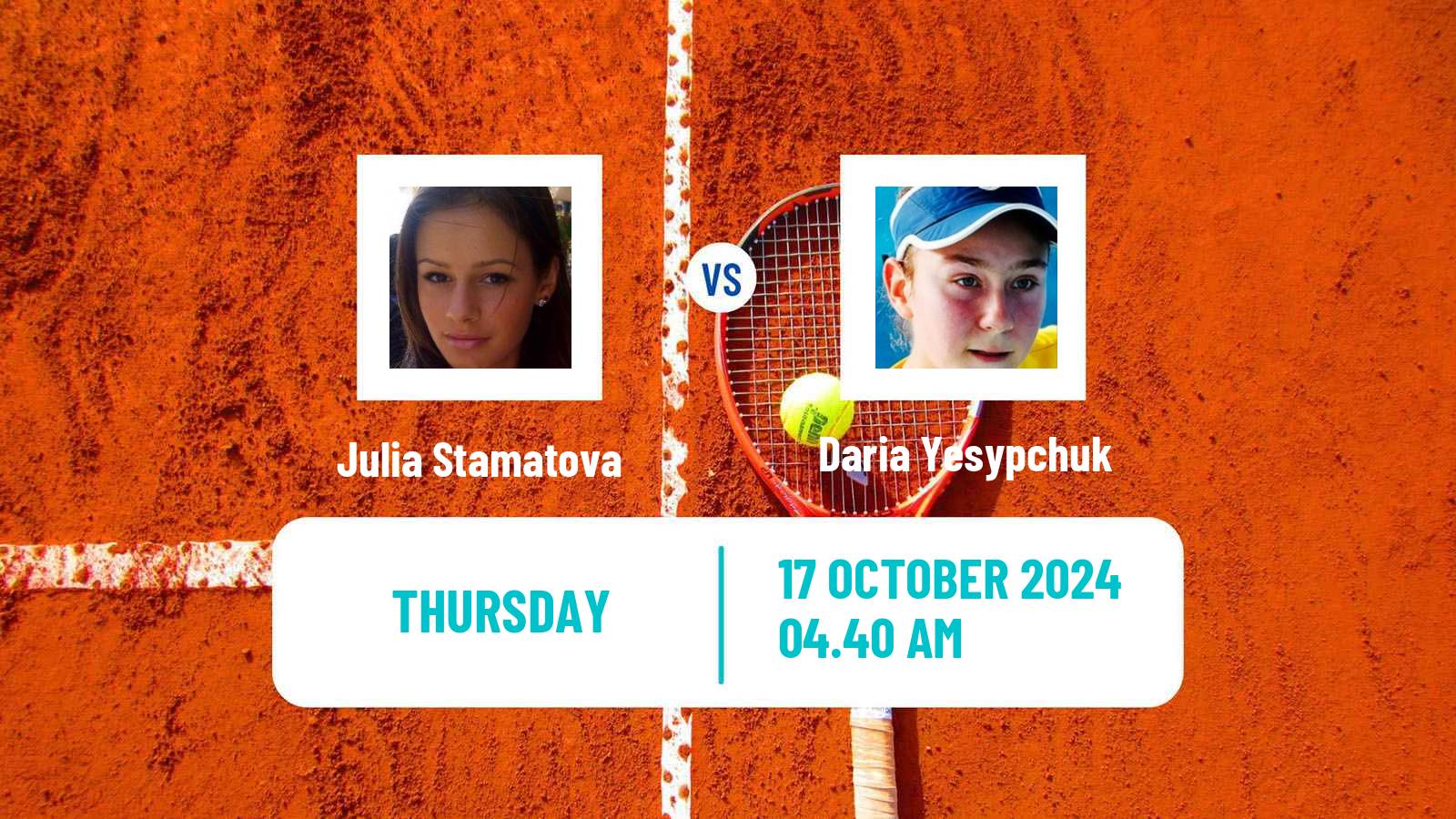 Tennis ITF W15 Monastir 40 Women Julia Stamatova - Daria Yesypchuk