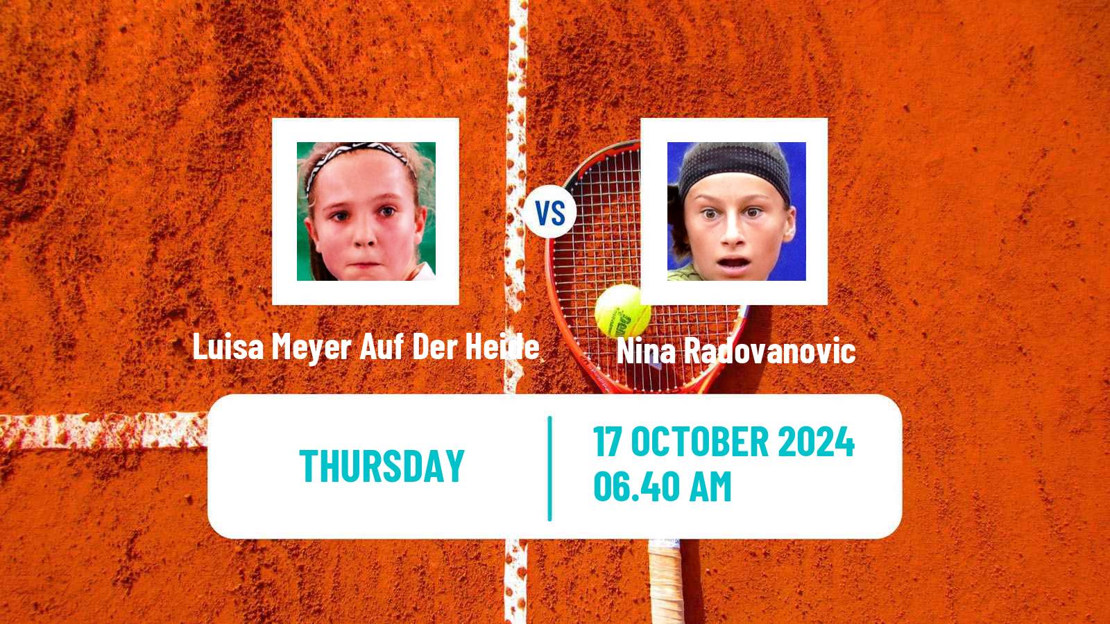 Tennis ITF W15 Monastir 40 Women Luisa Meyer Auf Der Heide - Nina Radovanovic